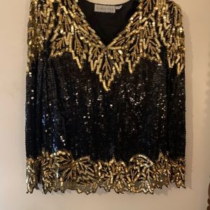 COPY - Vintage long sleeve beaded blouse